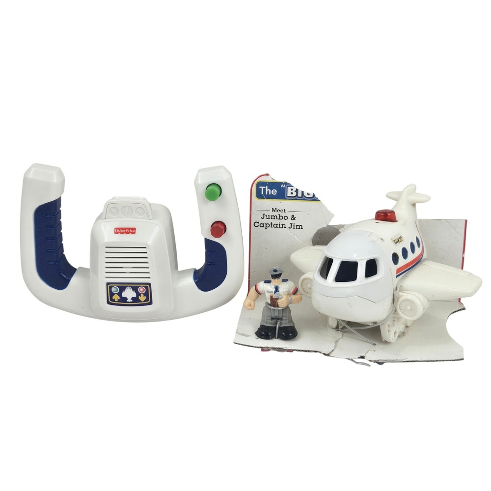 UNUSED Fisher-Price GeoTrax GeoAir Jumbo Jet Plane,, Remote & Captain Jim N0142